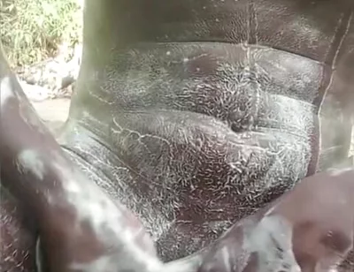 Soapy Masturbation Big Black Dick Cumming Outside Part 2