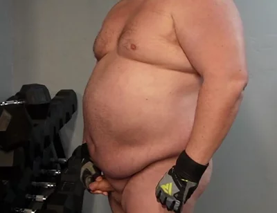 Muscle Chub Bear Working Out