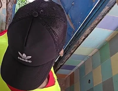 Two Construction Workers Making Out in the Company Bathroom.