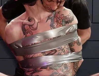 Nicky Tape Bondage in Rotate Table Sony