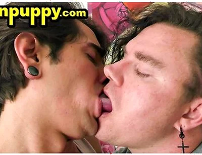 Leo Blue And Johnny Mercy Suck Each Others Tongue Hard