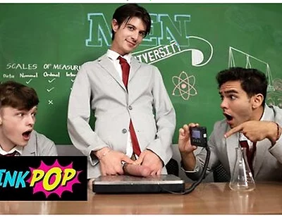 Jake Preston, Joey Mills And Damian Night In College Class Turns Into A Dick-measuring Contest And Then A Hot Group Sex