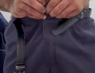 Security Guard Ejaculated on His Work Uniform in a Public Restroom.