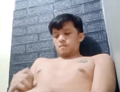 Horny Asian Twink Works His Hard Cock Until He Cums