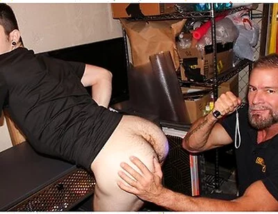 Muscle Daddy, Harrison Todd And Greg Dixxon - Harrison Is Caught Having Sex In A Restroom And Plowed By The Officer