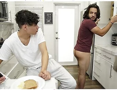 Tattooed Stud Chris Star Takes His Little Step Bro Dante Drackis Cock In The Kitchen