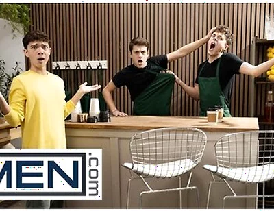 Men - Sam Ledger Asks Barista Joey Mills For Something Hot & Creamy So He Gets Cum All Over His Body