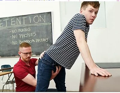 Brody Kayman And Damian Rose In While In Detention, Professor Kayman Has A Very Serious Talk With His Naughty Student 18