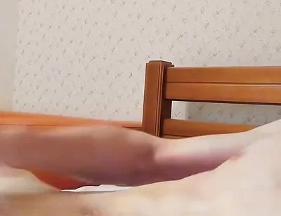 I masturbate lying on the couch in sneakers