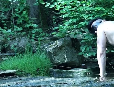 Flexing by the Waterfall, Trying to Sneak a Little Private Moment…