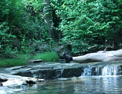 Flexing by the Waterfall, Trying to Sneak a Little Private Moment…