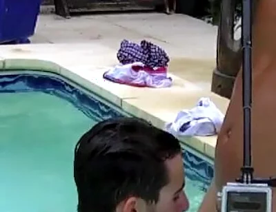 Twink fucked in the swimming pool by older for fun