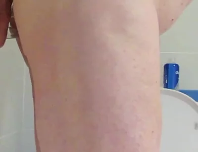 Riding 9 Inch Glass Cock Close up Side View